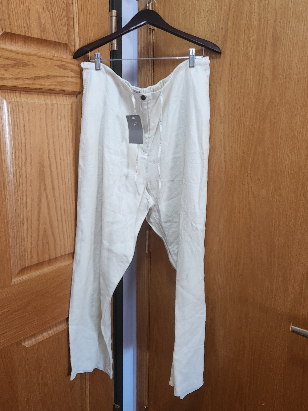 J. Jill Natural Cream Linen Button-Front Pants Size 20